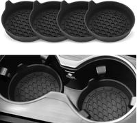 JINGCUIJIEFACAI 4 Pcs Car Coasters for Seat Cupra Leon 2020-2026 | Flexible Heat Resistant Silicone Deep Cup Tray with Finger Tab Catches Spills and Protects Car Console From Sticky Mess