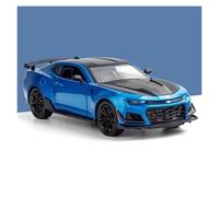 JINGDEE Decorative Car Model 1:24 For Camaro Diecast Metal Alloy Display Car Model Reception Area Decoration perfect for gifting(Blue)