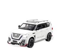 JINGDEE Decorative Car Model 1:24 For Patrol Off-road SUV Diecast Metal Alloy Display Car Model Holiday Party Gift perfect for gifting(White)