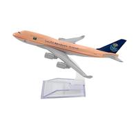 JINGDEE Display scale aircraft 16cm For Saudi Airlines B747 Alloy Plane Miniature Airplane Static Scale Model Decorative Bookcase Suitable for gift giving