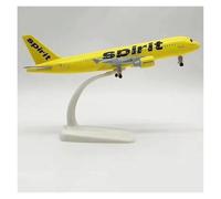 JINGDEE Display scale aircraft 20CM 1:400 For Airbus A320 Spirit Airlines Plane Diecast Alloy Metal Miniature Scale Aircraft Model Suitable for gift giving