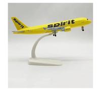 JINGDEE Display scale aircraft 20CM 1:400 For Spirit Airlines A320 Plane Diecast Alloy Metal Airplane Model Holiday Party Gift Suitable for gift giving