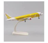 JINGDEE Display scale aircraft 20cm 1:400 For Thai Yellow A320 Alloy Metal Aircraft Static Scale Model Reception Area Ornament Suitable for gift giving