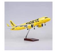 JINGDEE Display scale aircraft 47cm 1/80 For Spirit Airlines Airbus A320 Airplane Die-cast Resin Aircraft Model Reception Area Ornament Suitable for gift giving(No LED)