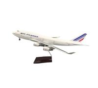 JINGDEE Display scale aircraft 47CM For B747 AIR France Airplane With Landing Gear Wheels Resin Aircraft Model Decorative Study Room Suitable for gift giving(No light)