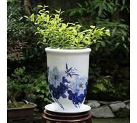 Jingdezhen Blue And White Porcelain Flowerpot Ceramic Planters Garden Flower Pots With Drainage Holes And Saucers For Indoor Plants House Plants Modern Plant,E