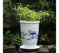 Jingdezhen Blue And White Porcelain Flowerpot Ceramic Planters Garden Flower Pots With Drainage Holes And Saucers For Indoor Plants House Plants Modern Plant,D