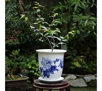 Jingdezhen Blue And White Porcelain Flowerpot Ceramic Planters Garden Flower Pots With Drainage Holes And Saucers For Indoor Plants House Plants Modern Plant,A