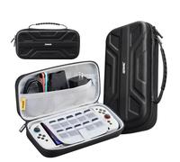 JINGDU Carrying Case Compatible with Nintendo Switch 2 (2025) - Black Slim Hard Shell with Game Card Storage, Fits Console with Attached Controllers, Mecha-Inspired Travel Bag, Gifts for Kids & Gamers