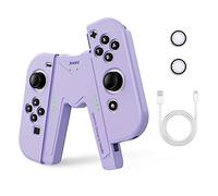 JINGDU Joy Con Charging Grip Handle for Nintendo Switch/OLED, Joycon Controller Charging Grip with Indicators, High Speed Charge While Play, Purple