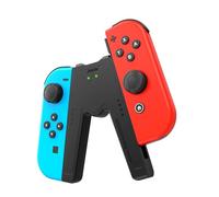 JINGDU Joy-con Charging Handle Holder for Nintendo Switch, Comfortable Grip for V-Shaped Gaming with Charging Indicators Function, Black
