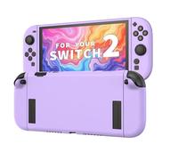 JINGDU Protective Case Compatible with Nintendo Switch 2 (2025) - Purple Matte Shockproof TPU Shell with Anti-Slip Grip, Textured Ergonomic Slim Back Cover for Comfort and Daily Use