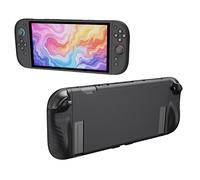 JINGDU Raised Anti-Slip Handle Protective Case Compatible with Nintendo Switch 2 (2025) - Slim Shockproof TPU Back Cover with Textured Grip, Ergonomic Comfort, Black Shell