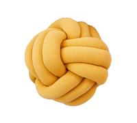 (Jinger Yellow, 1pc) Decorative Knot Ball Pillow Round Pillow - Solid Color Accent Cushion-30X30cm
