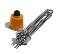 JINGERL 1.5inch BSP Tubular Immersion Heater Heating Element For Water Oil All 304SS220V 380V DN40 With Grounding Screw (Color : 380V, Size : 6KW 250mm dn40)