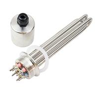JINGERL 2"Tri-clamp(OD64) 220V/380V SUS304 Electrical Heating Element Immersion Water Heater 3/3.75/4.5/6/9KW for Water/Oil (Color : Heater Only, Size : 9KW)