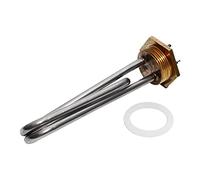 JINGERL DN32 Electric Heater SUS304 Tube Brass Thread Resistance Immersion Heating Element For Boiler Tank (Color : 220V, Size : 2KW 190mm Tube)