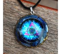JINGERL Handmade Orgonite Orgone Pendant Kyanite Natural Crystal Stone EMF Protection Jewelry
