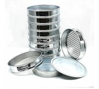 JINGERL Soil Sieve Set Lab Standard Test Sieve Horticultural Round Hole Sample Sieve R20cm Aperture 0.074-60mm Lid & Bottom 11 Pcs