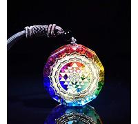 JINGERL Wholesale Orgonite Pendant Sri Yantra Necklace Sacred Geometry Chakra Energy Necklace Meditation Orgone Energy Pendant (Metal color : 1)