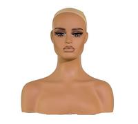 JINGFA Half Body Mannequin Head with Shoulders Realistic Display and Styling for Wigs, Jewelry, and Clothing