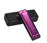 JINGFENG Key of C Diatonic Harmonica Mouthorgan with ABS Reeds Mirror Surface Design 10 Holes Blues Harmonica Perfect for Beginners Professional Students Kid Purple