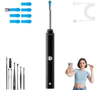 Jinggao Ear Wax Removal, Upgraded Slivor Ear Cleaner with HD Camera & App, Ip67 Waterproof Ears Wax Removal Tool Camera with 8 PCS Easr Set 7 Replaceable Silicone Scoop Tips (Black)