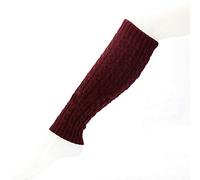 JINGGEGE Leg Warmer Women Warm Knee High Winter Knit Crochet Legging Boot Winter Leg Warmers (Color : Burgundy)