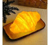JINGGWW Realistic LED Bread-Shaped Night Light | Soft Glow Croissant and Bread Lamp | Decorative LED Light for Home, Nursery, and Kids' Rooms [Batteries Not Included] (Croissant)