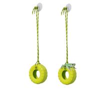 JINGHANGER 2 PCS Tree Frog Toy Tire Swing Habitat Miniature with 2 Suction Cup Hook Frog Tank Accessories Terrarium Decor Climbing Swing Reptile Amphibian Crustacean Climbing Toy