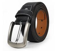 JingHao Mens Leather Belt,Genuine Leather Belts for Men,Great for Casual JeansWear,Formal,Regular & Big Size 30"-64" Black(3XL 43"-45" Length 130cm, Black 2)