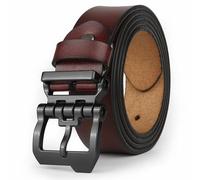 JingHao Mens Leather Belt,Genuine Leather Belts for Men,Great for Casual JeansWear,Formal,Regular & Big Size 30"-64" Black(S 28"-30" Length 105cm, Coffee)