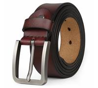 JingHao Mens Leather Belt,Plus Size Belts for Men,Pin Buckle Belt Great for Jeans, Casual,Formal,Work Wear 28-64" Black Brown (7XL 54"-56" Length 150cm, Chocolate)