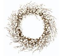 JINGHONG Winter Wreaths for Front Door 20 Inch Artificial Winter Wreath White Berry Wreath for Indoor Outdoor Window Wall Christmas and Winter Celebration