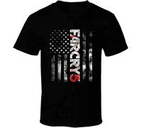 Jinghui Men's Far Cry 5 T Shirt Farcry 5 Shirt with Us Flag Size M Black