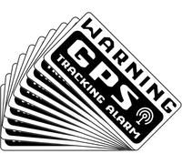 JINGIHE 10 PCS Anti-Theft GPS Tracking Stickers, Security Warning Sign Decal, Self-Adhesive Vinyl for Vehicles and Bike, Deters Thieves to Protect Your Car Motorcycle Bike, 4.72 Inch x 2.36 Inch
