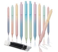 JINGIHE 10pc Gel Pens, Black Ink, Fine Point, Smooth Writing, Cute Macaron Gradient, Quick Dry, Cloud Cotton Candy Touch, School Office Supplies, 10 Extra Refills, 0.5mm Retractable for Journaling