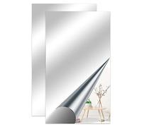 JINGIHE 2 x Mirror Self Adhesive Flexible Wall Mirror, 70 x 40 cm, No Frame, Shatterproof, Lightweight
