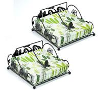 JINGIHE 2PC Rose Metal Black Napkin Holder, Tissue Dispenser with Weighted Arm Modern for BBQ Party, Kitchen Tables, Indoor and Outdoor, Counter Tops, Bar, Restaurants, Cafe, Vintage Home Decor