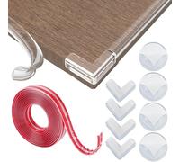 JINGIHE 3 Meter Edge Protectors and 8 Baby Proofing Corner Guard, Clear Table Protector Baby Safety, Furniture Corner Protectors Plinth Sealing Strip for Kids Stair Skirting Board Cabinets Drawers