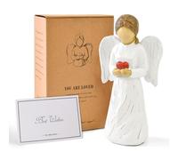 JINGIHE Guardian Angel Gifts - Angel Statue Holding a Heart for Mother's Day, Birthday, Thanksgiving, Christmas - Resin Hand-Painted Sculpture Home Decor Ornament