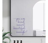JINGIHE Positive Accessories Mirror Stickers for Bedroom Bathroom Decor | You Are Kind Smart Beautiful Enough Vinyl Wall Decals for Girls Bedroom Living Room Vanity Car Window Yoga Studio (Purple)