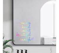 JINGIHE Positive Affirmation Mirror Decals You are Kind Smart Beautiful Enough, Bathroom Wall Stickers, Vinyl Peel Stickers for Girls Bedroom, Living Room, Car Glass Window, Yoga Studio (Laser)