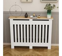 JINGJIAOPLSD Wall Heater Cover, Vertical Slatted Modern Radiator Covers Easy to Install, Suitable for Household Living Room, Bedroom, Corridor White(100x90x20cm/39.4x35.4x7.9in)