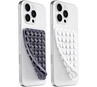 JingJinYY 2 Pack Double Sided Silicone Suction Cup Phone Case Mount, Hands-Free Strong Grip Silicon Phone Holder for Selfies and Videos, Non Slip Phone Accessories (Black&White)