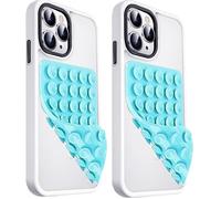 JingJinYY Anteel 2 Pack Double Sided Silicone Suction Cup Phone Case Mount, Hands-Free Strong Grip Silicon Phone Holder for Selfies and Videos, Non Slip Phone Accessories (Lake Blue)