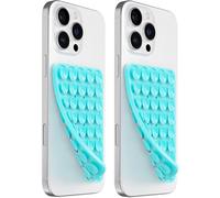 JingJinYY 2 Pack Double Sided Silicone Suction Cup Phone Case Mount, Hands-Free Strong Grip Silicon Phone Holder for Selfies and Videos, Non Slip Phone Accessories (Lake Blue)