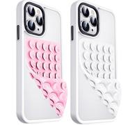 JingJinYY Anteel 2 Pack Double Sided Silicone Suction Cup Phone Case Mount, Hands-Free Strong Grip Silicon Phone Holder for Selfies and Videos, Non Slip Phone Accessories (LightPink&White)