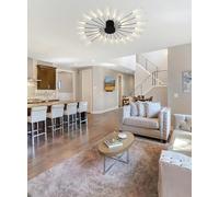 JINGKER LED Ceiling Lights Living Room Ceiling Lamps Modern Minimalist Style Firework Ceiling Lighting Dimmable Ceiling Light with Remote Control 28 Head Ceiling Light Gold Black (Black, 28 Heads)