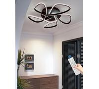 JINGKER Minimalist LED Ceiling Light38W Semi-Recessed Ceiling Lamp Adjustable with Remote Control Metal Ceiling Light 3000K-6000K Colour Temperature SuitableBedrooms,Study Rooms Other (Black, Small)
